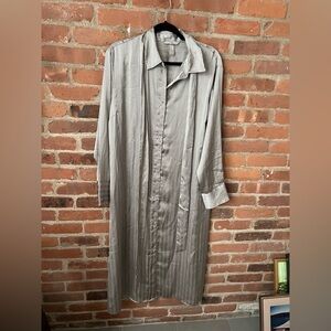 H&M Black and White Striped Shirt Dress